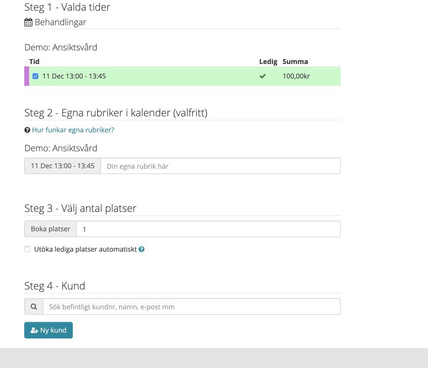 Flexibel bokning - Översikt